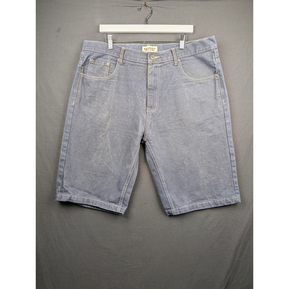 Beyond‎ The Limit Mens Denim Jean Shorts W40 Blue Contrast Stitching